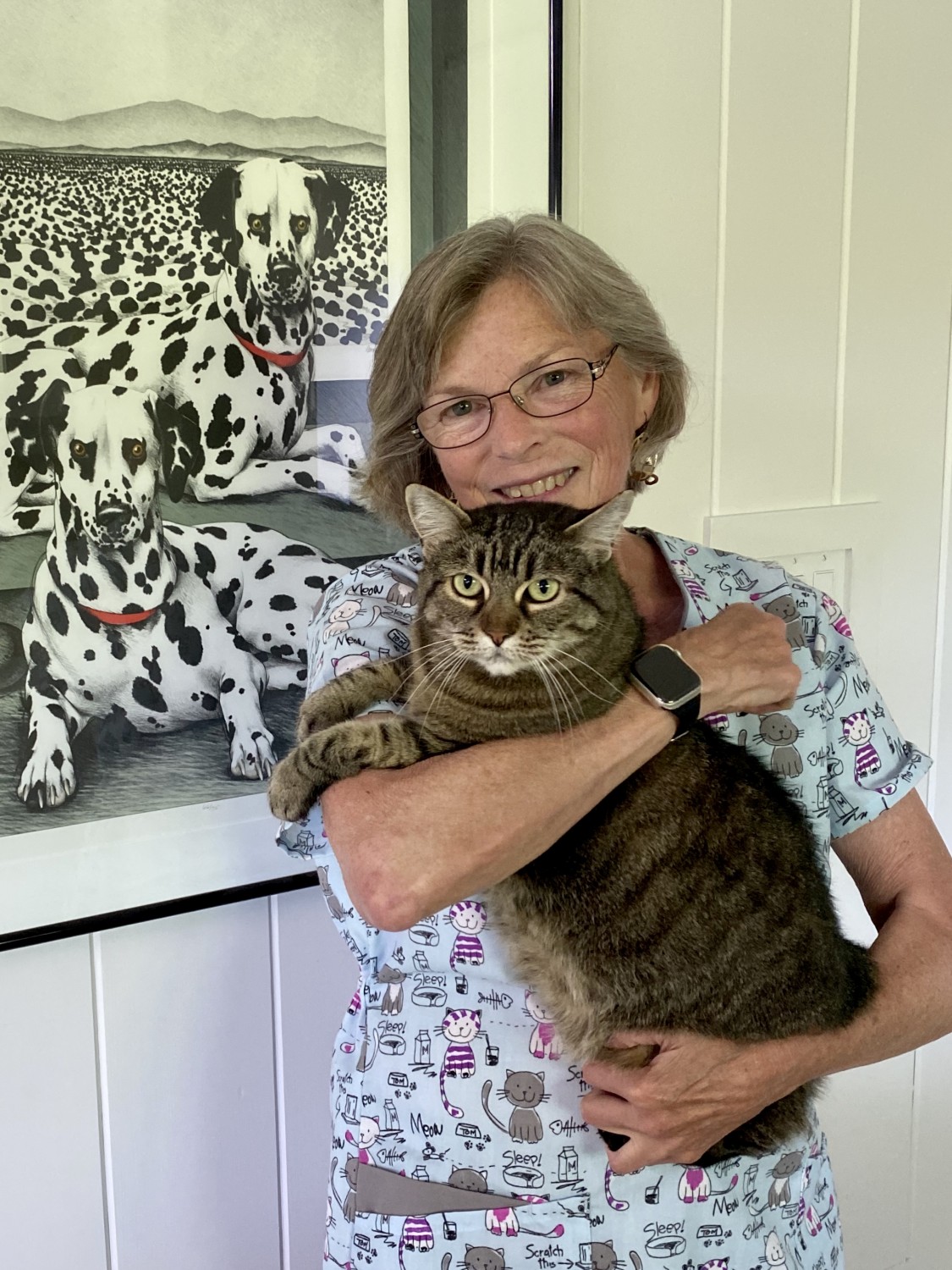 Dr Betsy Graham with Pussy Willow Dr Betsy Graham with Pussy Willow